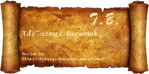 Tószegi Benedek névjegykártya